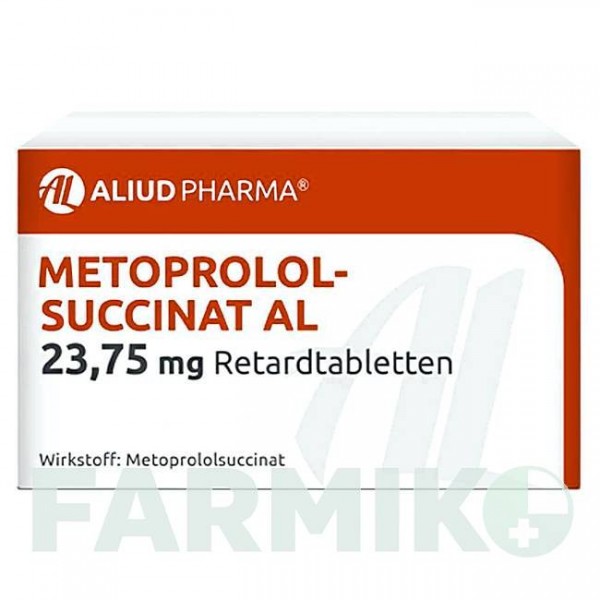 МЕТОПРОЛОЛСУКЦИНАТ (METOPROLOLSUCCINAT) 23,75 мг таблетки 100 шт - Метопролол ALIUD PHARMA