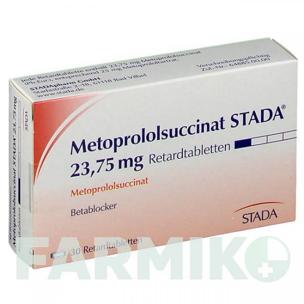 МЕТОПРОЛОЛСУКЦИНАТ (METOPROLOLSUCCINAT) 23,75 мг таблетки 30 шт - Метопролол STADAPHARM