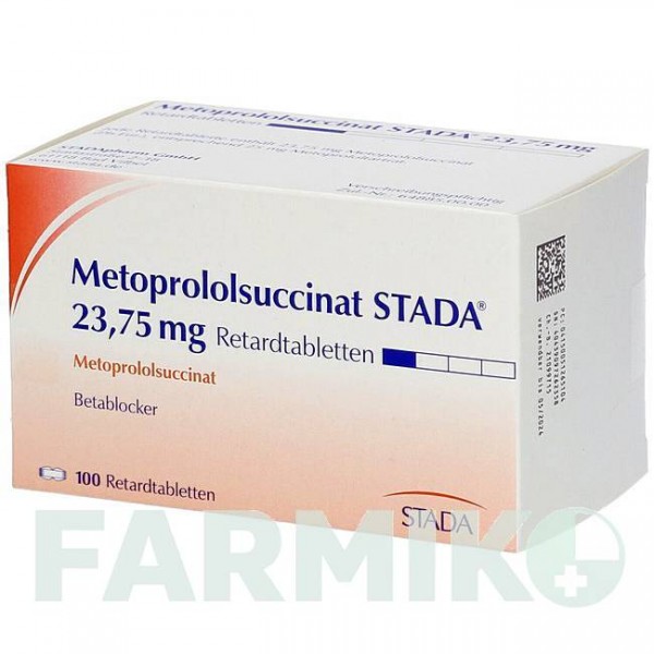 МЕТОПРОЛОЛСУКЦИНАТ (METOPROLOLSUCCINAT) 23,75 мг таблетки 100 шт - Метопролол STADAPHARM