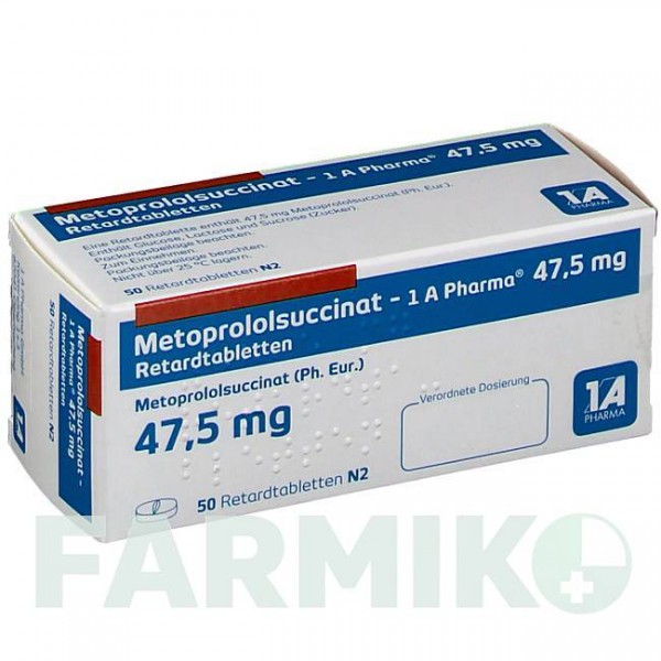 МЕТОПРОЛОЛСУКЦИНАТ (METOPROLOLSUCCINAT) 47,5 таблетки 30 шт - Метопролол 1 A PHARMA