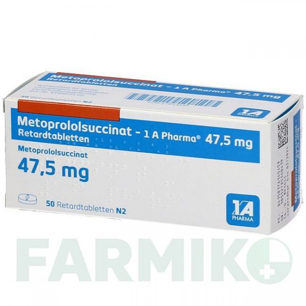 МЕТОПРОЛОЛСУКЦИНАТ (METOPROLOLSUCCINAT) 47,5 таблетки 50 шт - Метопролол 1 A PHARMA