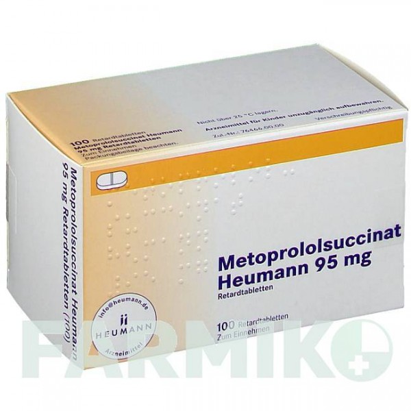 МЕТОПРОЛОЛСУКЦИНАТ (METOPROLOLSUCCINAT) 95 мг таблетки 100 шт - Метопролол HEUMANN PHARMA