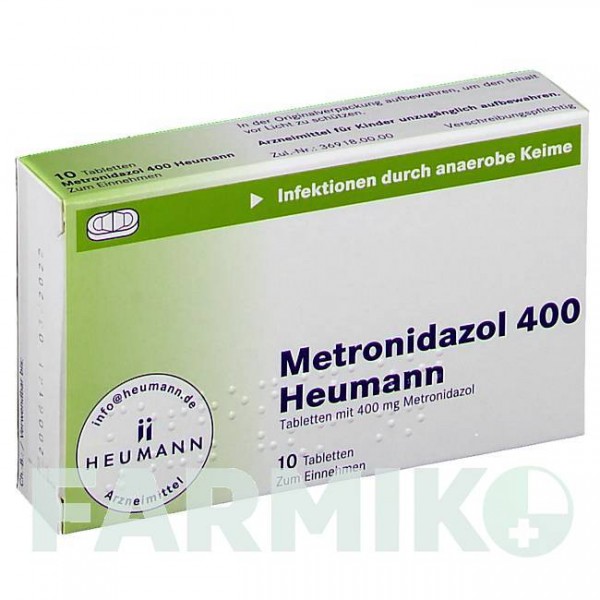 МЕТРОНІДАЗОЛ (METRONIDAZOL) 400 таблетки 10 шт - Метронідазол HEUMANN PHARMA