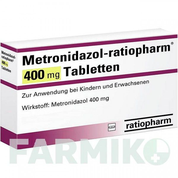 МЕТРОНІДАЗОЛ (METRONIDAZOL) 400 мг таблетки 20 шт - Метронідазол RATIOPHARM