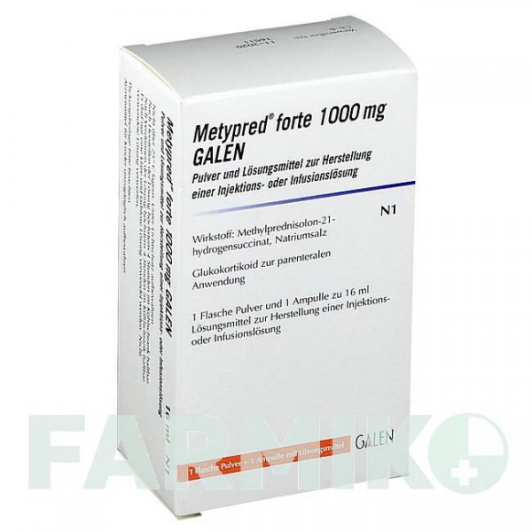 МЕТИПРЕД (METYPRED) 1000 мг порошок 1 шт - Метилпреднізолон GALENPHARMA