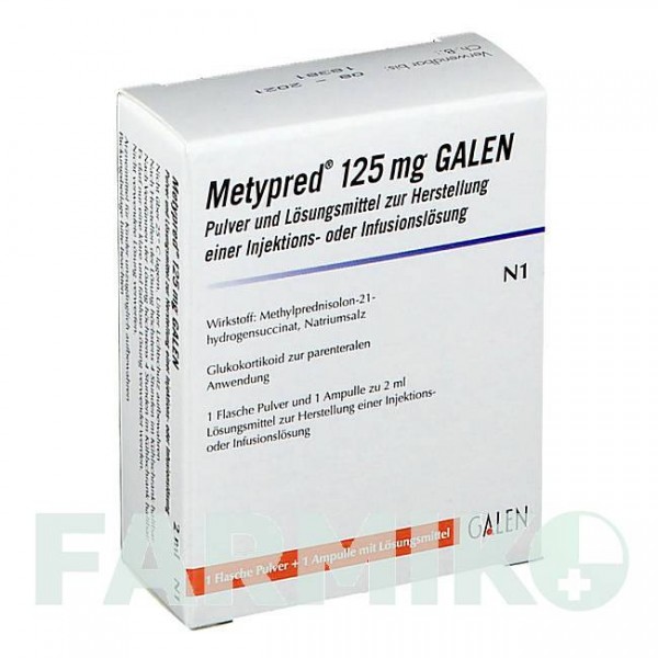 МЕТИПРЕД (METYPRED) 125 мг порошок 1 шт - Метилпреднизолон GALENPHARMA