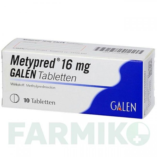 МЕТИПРЕД (METYPRED) 16 мг таблетки 10 шт - Метилпреднизолон GALENPHARMA