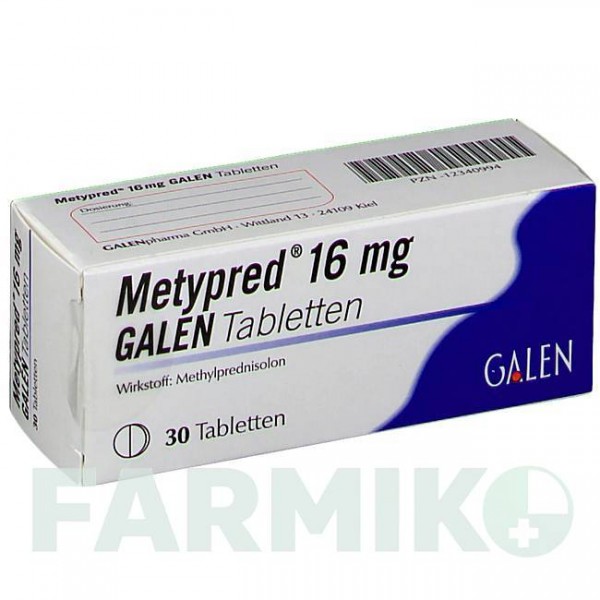 МЕТИПРЕД (METYPRED) 16 мг таблетки 30 шт - Метилпреднизолон GALENPHARMA