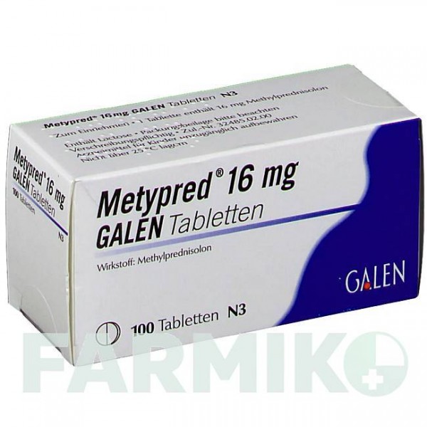 МЕТИПРЕД (METYPRED) 16 мг таблетки 100 шт - Метилпреднизолон GALENPHARMA