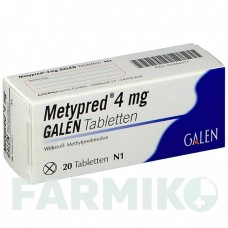 МЕТИПРЕД (METYPRED) 4 мг таблетки 20 шт - Метилпреднизолон GALENPHARMA