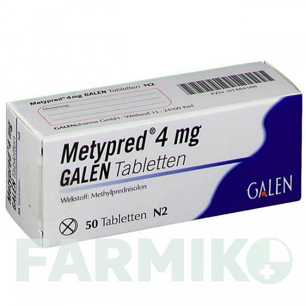 МЕТИПРЕД (METYPRED) 4 мг таблетки 50 шт - Метилпреднизолон GALENPHARMA