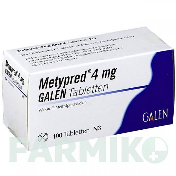 МЕТИПРЕД (METYPRED) 4 мг таблетки 100 шт - Метилпреднизолон GALENPHARMA
