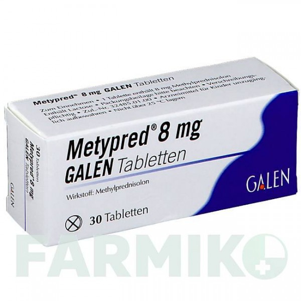 МЕТИПРЕД (METYPRED) 8 мг таблетки 30 шт - Метилпреднизолон GALENPHARMA