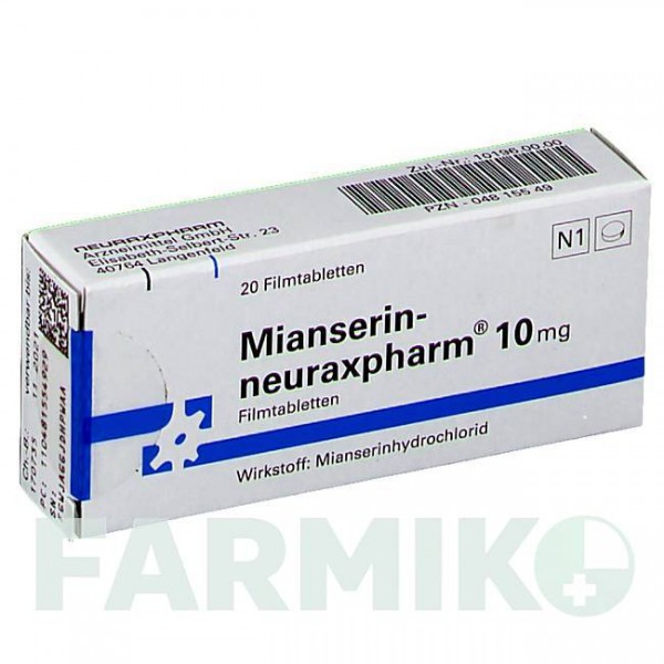 МИАНСЕРИН (MIANSERIN) 10 мг таблетки 20 шт - Миансерин NEURAXPHARM