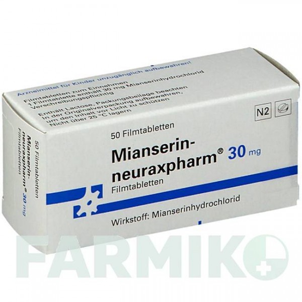 МИАНСЕРИН (MIANSERIN) 30 мг таблетки 50 шт - Миансерин NEURAXPHARM