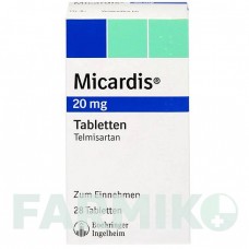 МИКАРДИС (MICARDIS) 20 мг таблетки 28 шт - Телмисартан BOEHRINGER INGELHEIM