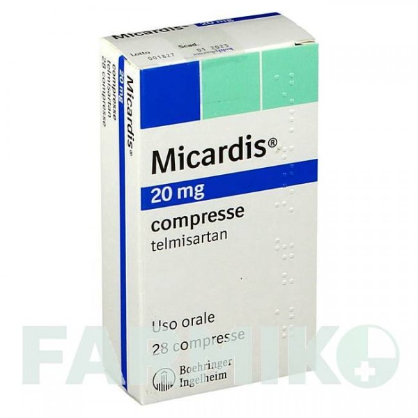 МИКАРДИС (MICARDIS) 20 мг таблетки 28 шт - Телмисартан KOHLPHARMA