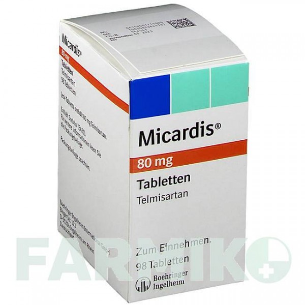 МИКАРДИС (MICARDIS) 80 мг таблетки 98 шт - Телмисартан BOEHRINGER INGELHEIM