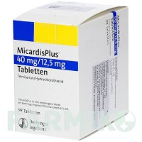 МИКАРДИСПЛЮС (MICARDISPLUS) 40 мг/12,5 мг таблетки 98 шт - Телмисартан, Гидрохлоротиазид DOCPHARM