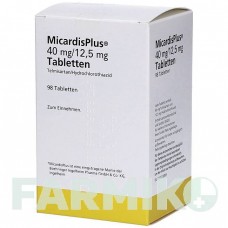 МИКАРДИСПЛЮС (MICARDISPLUS) 40 мг/12,5 мг таблетки 98 шт - Телмисартан, Гидрохлоротиазид ORIFARM