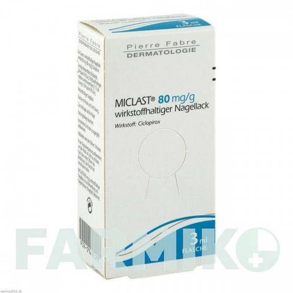 МІКЛАСТ (MICLAST) 80 мг/г лак 3 мл - Циклопірокс PIERRE FABRE