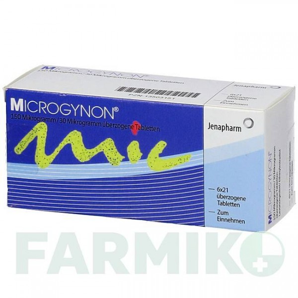МИКРОГИНОН (MICROGYNON) таблетки 6x21 шт - Левоноргестрел, Этинилэстрадиол ABACUS MEDICINE