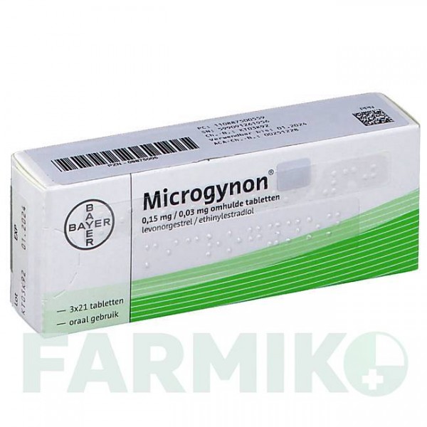 МИКРОГИНОН (MICROGYNON) таблетки 3x21 шт - Левоноргестрел, Этинилэстрадиол ACA MULLER-ADAG PHARMA