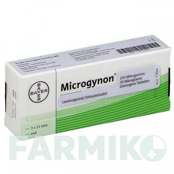 МИКРОГИНОН (MICROGYNON) таблетки 3x21 шт - Левоноргестрел, Этинилэстрадиол EMRA-MED