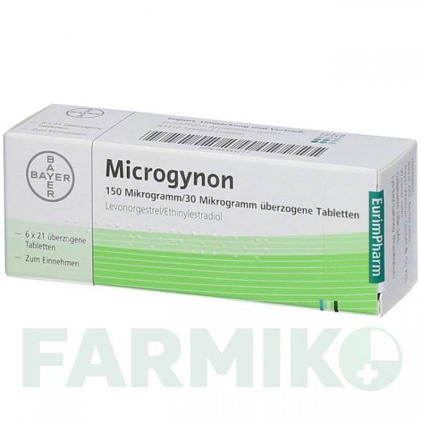МІКРОГІНОН (MICROGYNON) таблетки 6x21 шт - Левоноргестрел, Етинілестрадіол EURIMPHARM