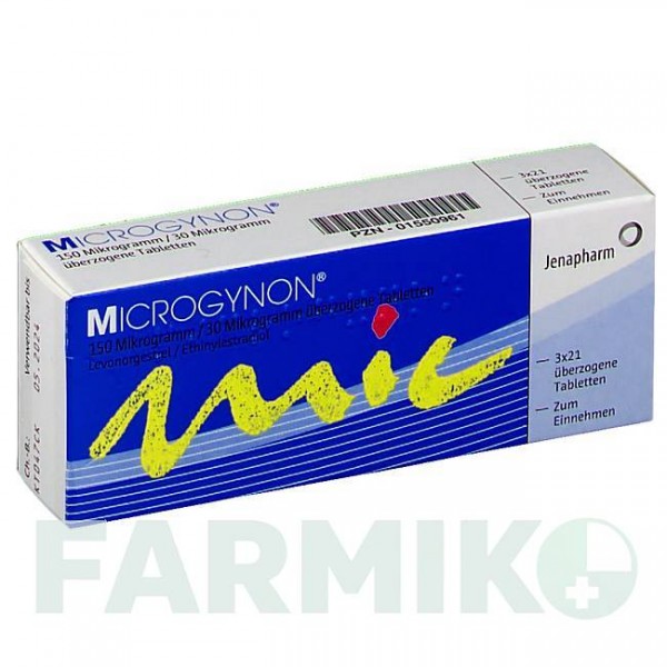 МІКРОГІНОН (MICROGYNON) таблетки 3x21 шт - Левоноргестрел, Етинілестрадіол JENAPHARM