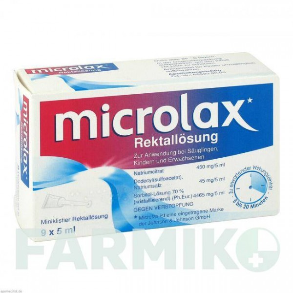 МИКРОЛАКС (MICROLAX) клизма 9x5 мл - Активные вещества KOHLPHARMA