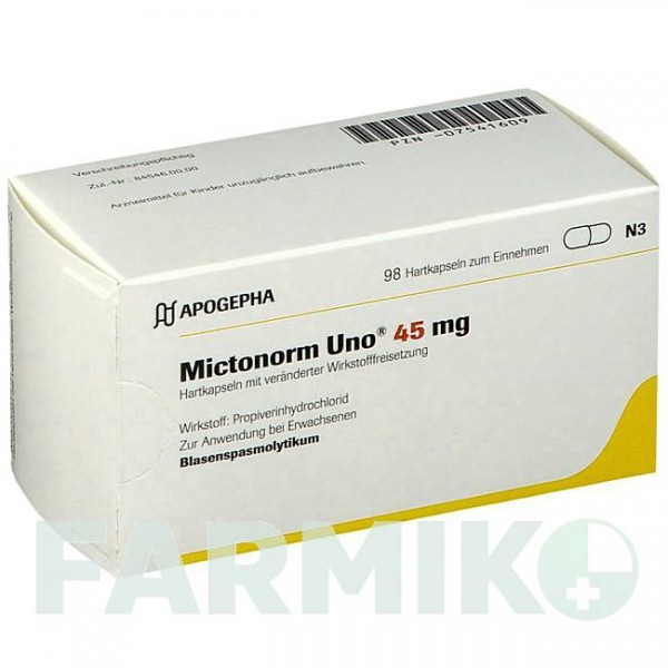 МИКТОНОРМ (MICTONORM) 45 мг капсулы 98 шт - Пропиверин APOGEPHA