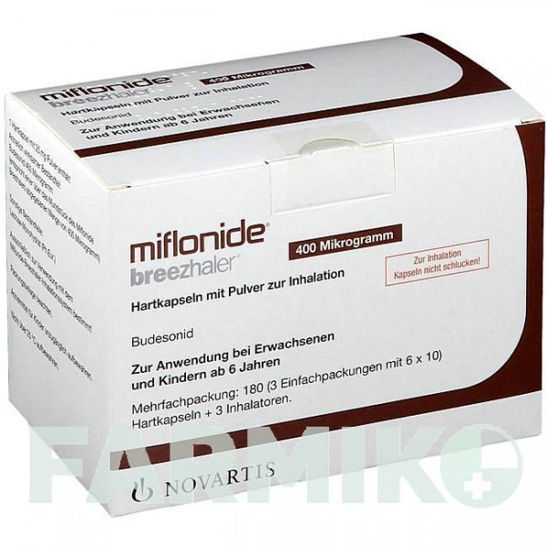 МІФЛОНІД (MIFLONIDE) 400 мкг капсули 3x60 шт - Будесонід NOVARTIS