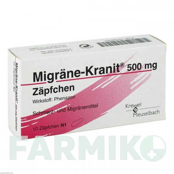 МИГРЕНЕ КРАНИТ (MIGRANE KRANIT) 500 мг суппозитории 10 шт - Феназон HERMES