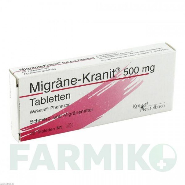 МИГРЕНЕ КРАНИТ (MIGRANE KRANIT) 500 мг таблетки 20 шт - Феназон HERMES
