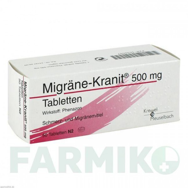 МИГРЕНЕ КРАНИТ (MIGRANE KRANIT) 500 мг таблетки 50 шт - Феназон HERMES