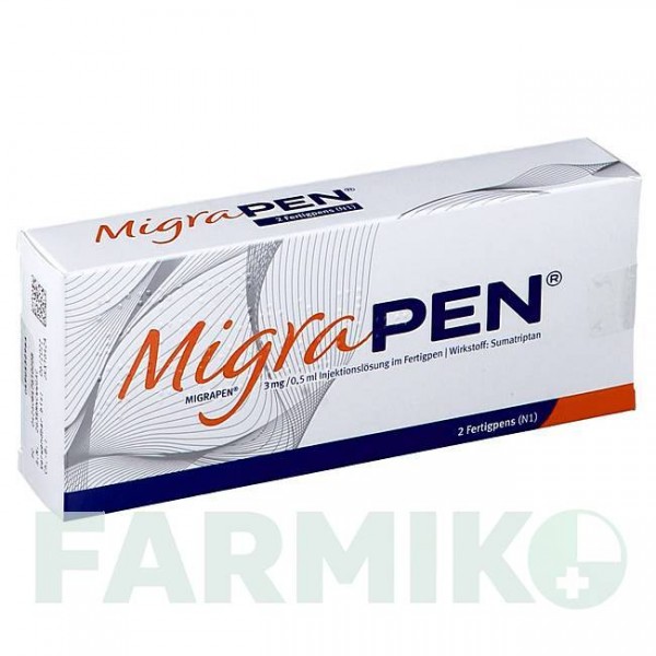 МИГРАПЕН (MIGRAPEN) 3 мг/0,5 мл раствор 2 шт - Суматриптан LUPIN