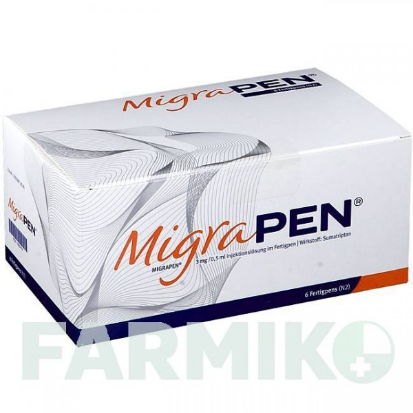 МИГРАПЕН (MIGRAPEN) 3 мг/0,5 мл раствор 6 шт - Суматриптан LUPIN