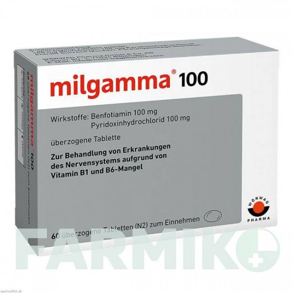 МИЛЬГАММА (MILGAMMA) 100 мг таблетки 60 шт - Бенфотиамин, Другое WORWAG PHARMA