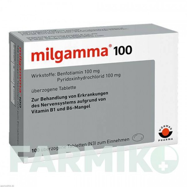 МИЛЬГАММА (MILGAMMA) 100 мг таблетки 100 шт - Бенфотиамин, Другое WORWAG PHARMA