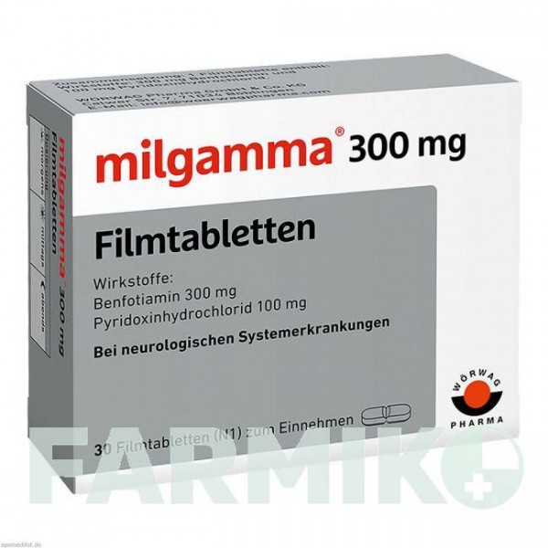 МИЛЬГАММА (MILGAMMA) 300 мг таблетки 30 шт - Бенфотиамин, Другое WORWAG PHARMA