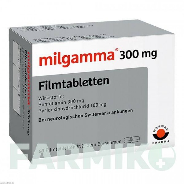 МИЛЬГАММА (MILGAMMA) 300 мг таблетки 60 шт - Бенфотиамин, Другое WORWAG PHARMA