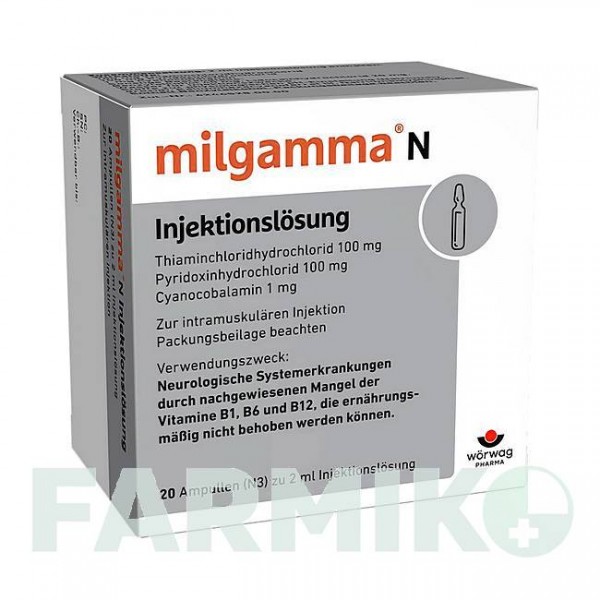 МІЛЬГАММА (MILGAMMA) ампули 20x2 мл - Вітаміни WORWAG PHARMA