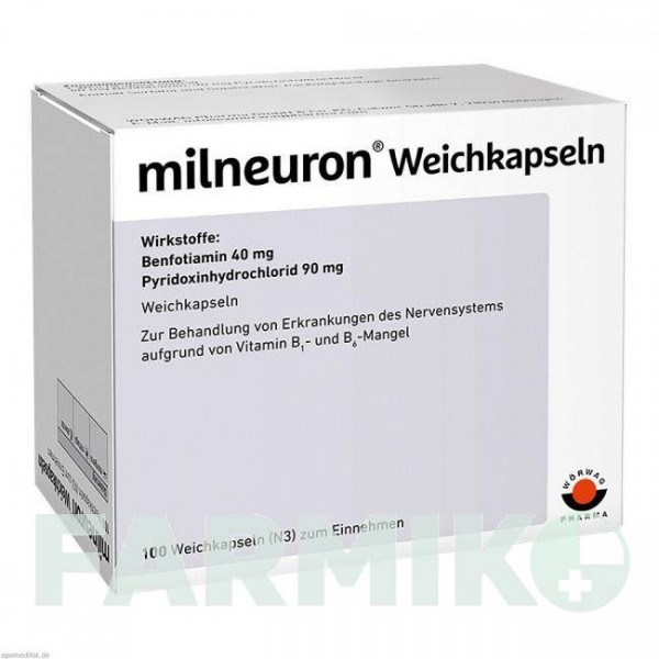 МИЛНЕЙРОН (MILNEURON) капсулы 100 шт - Бенфотиамин, Другое WORWAG PHARMA