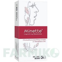 МІНЕТТЕ (MINETTE) 2 мг/0,03 мг таблетки 21 шт - Хлормадинон, Етинілестрадіол BESINS HEALTHCARE
