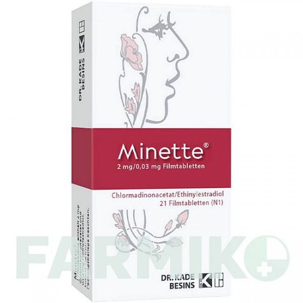 МІНЕТТЕ (MINETTE) 2 мг/0,03 мг таблетки 21 шт - Хлормадинон, Етинілестрадіол BESINS HEALTHCARE