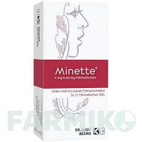 МИНЕТТЕ (MINETTE) 2 мг/0,03 мг таблетки 3x21 шт - Хлормадинон, Этинилэстрадиол BESINS HEALTHCARE