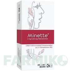 МИНЕТТЕ (MINETTE) 2 мг/0,03 мг таблетки 3x21 шт - Хлормадинон, Этинилэстрадиол BESINS HEALTHCARE