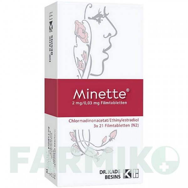 МІНЕТТЕ (MINETTE) 2 мг/0,03 мг таблетки 3x21 шт - Хлормадинон, Етинілестрадіол BESINS HEALTHCARE