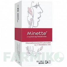 МИНЕТТЕ (MINETTE) 2 мг/0,03 мг таблетки 6x21 шт - Хлормадинон, Этинилэстрадиол BESINS HEALTHCARE